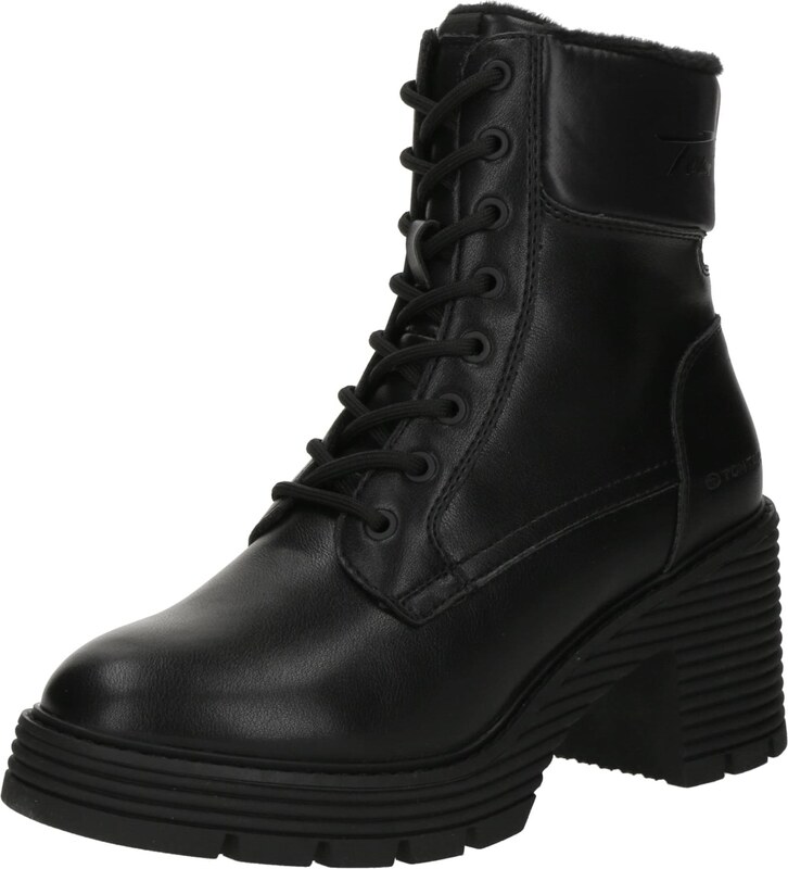 TOM TAILOR Gležnarji z vezalkami črna