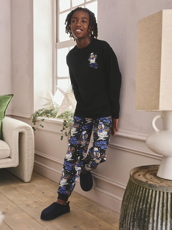 Next Pižama modra / oranžna / črna / bela