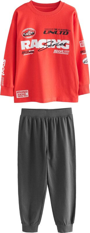 Next Pižama temno siva / temno liila / rdeča / črna