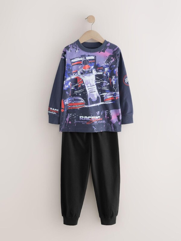 Next Pižama temno siva / temno liila / rdeča / črna