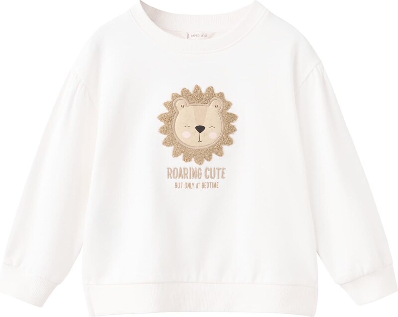 MANGO KIDS Majica 'ROAR' bež / temno bež / off-bela