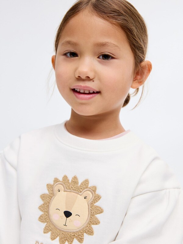 MANGO KIDS Majica 'ROAR' bež / temno bež / off-bela