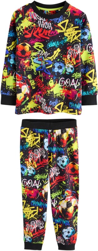 Next Pižama modra / neonsko zelena / rdeča / črna