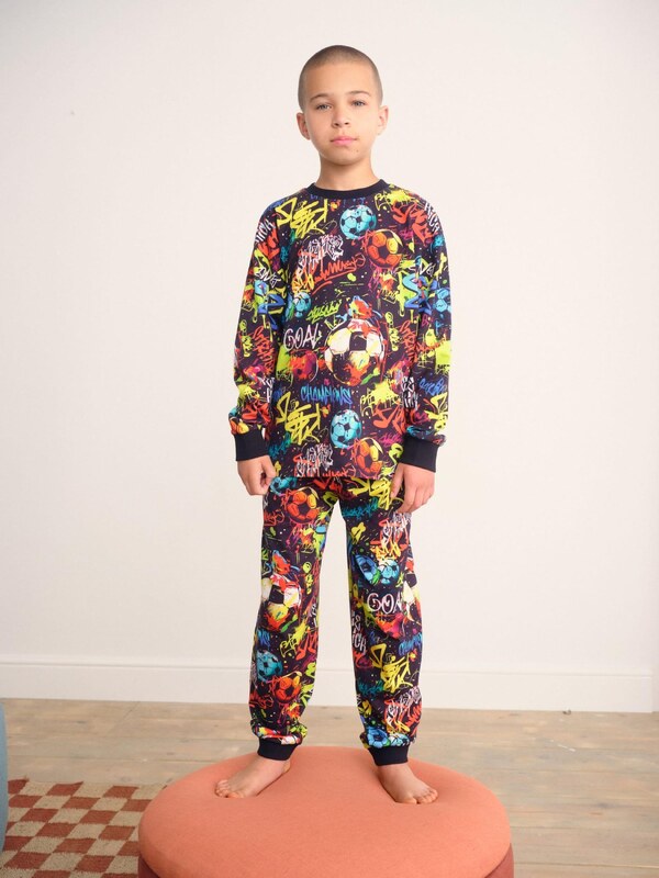 Next Pižama modra / neonsko zelena / rdeča / črna