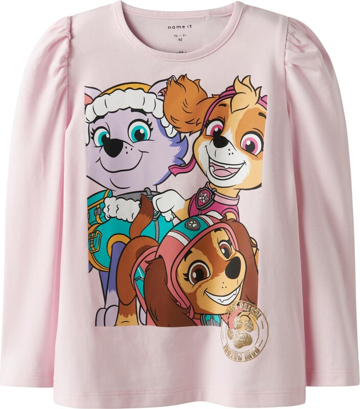 NAME IT Majica 'NMFNAJA PAW' bež / rjava / majnica / roza