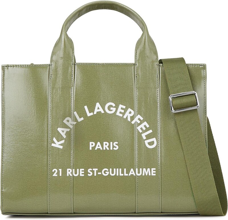 Karl Lagerfeld Nakupovalna torba kivi / naravno bela