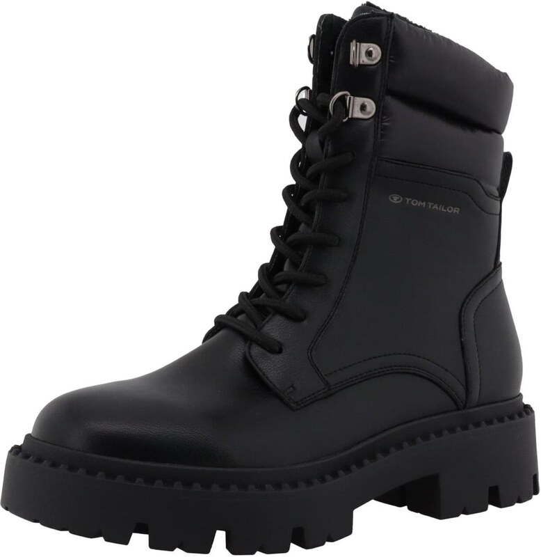 TOM TAILOR Gležnarji z vezalkami črna