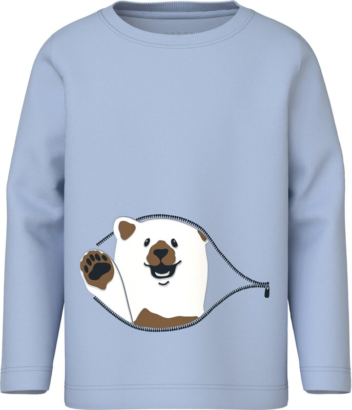 NAME IT Majica 'NMMVUX' nebeško modra / rjava / bela