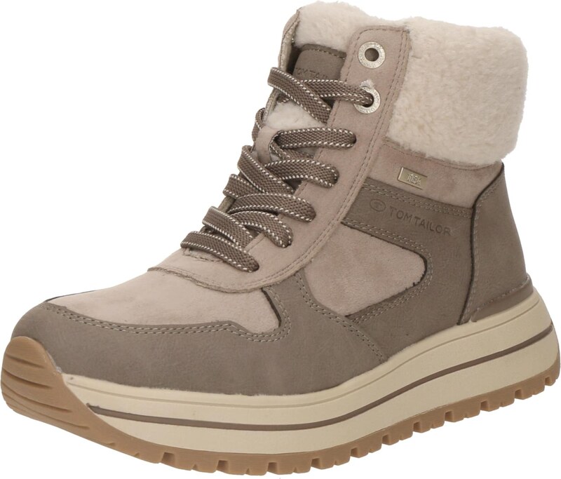 TOM TAILOR Gležnarji z vezalkami svetlo bež / temno bež / rjava