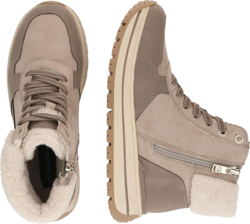 TOM TAILOR Gležnarji z vezalkami svetlo bež / temno bež / rjava