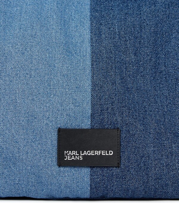 KARL LAGERFELD JEANS Nakupovalna torba encijan / moder denim / črna