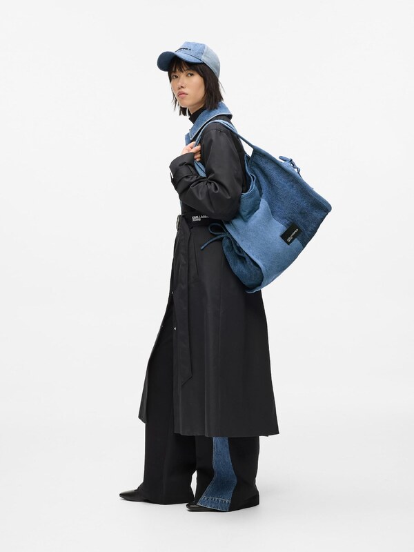 KARL LAGERFELD JEANS Nakupovalna torba encijan / moder denim / črna