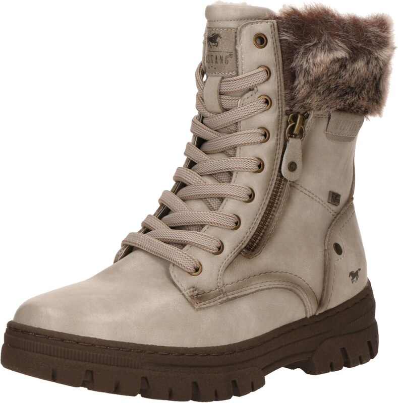 MUSTANG Gležnarji z vezalkami off-bela