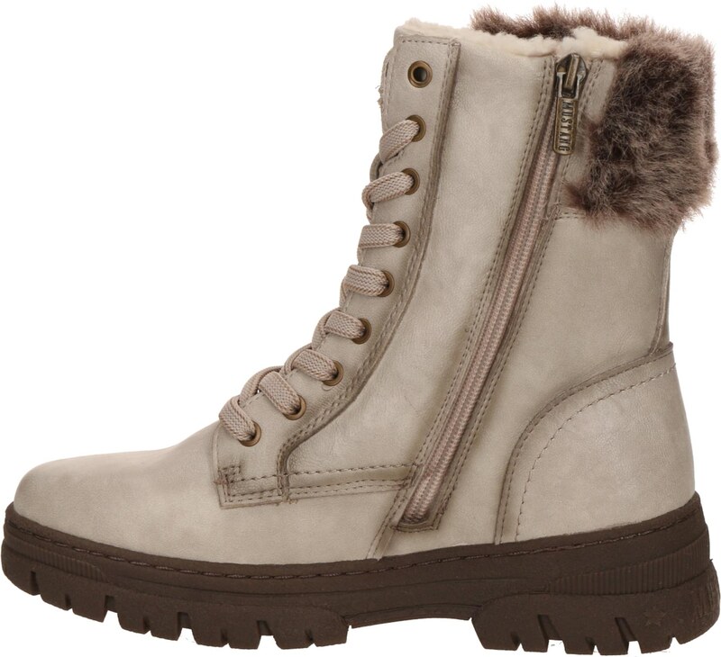 MUSTANG Gležnarji z vezalkami off-bela