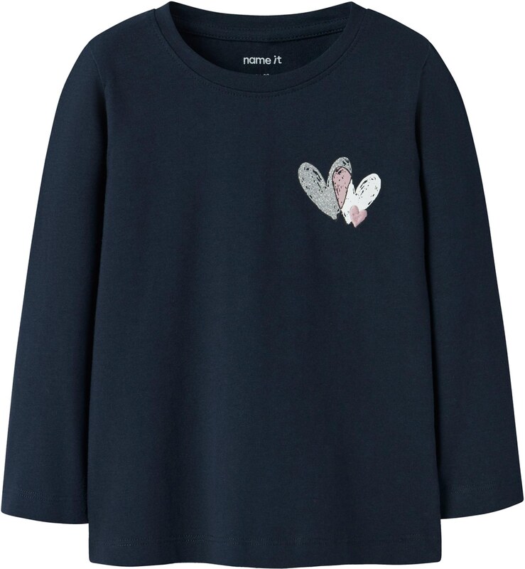 NAME IT Majica 'NMFTEARTAS' mornarska / staro roza / srebrna / bela