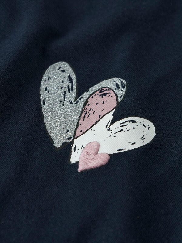 NAME IT Majica 'NMFTEARTAS' mornarska / staro roza / srebrna / bela