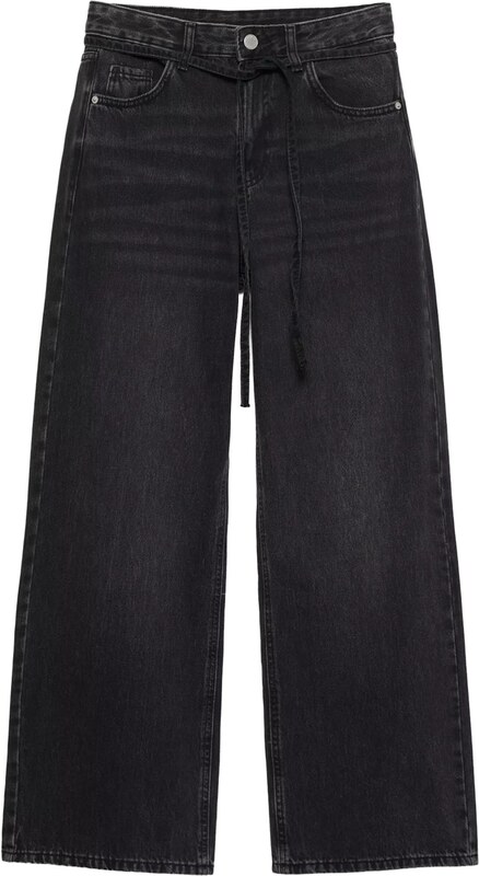 Pull&Bear Kavbojke črn denim