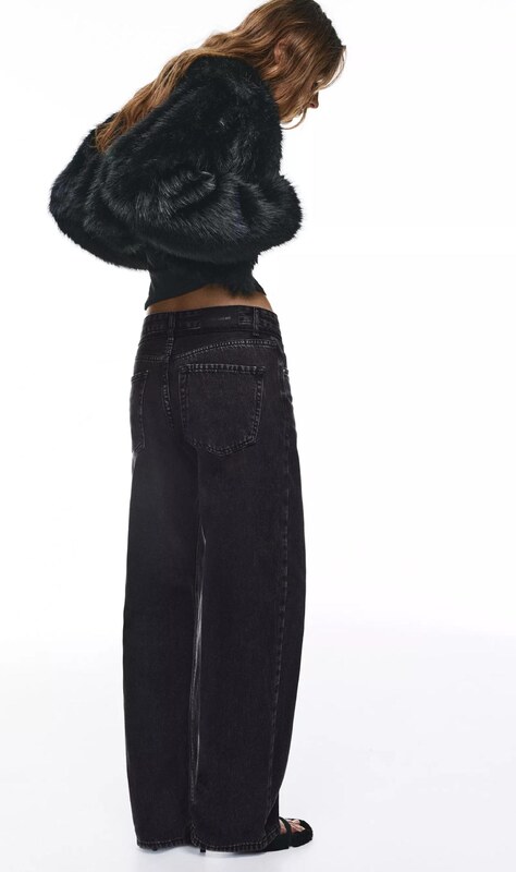 Pull&Bear Kavbojke črn denim