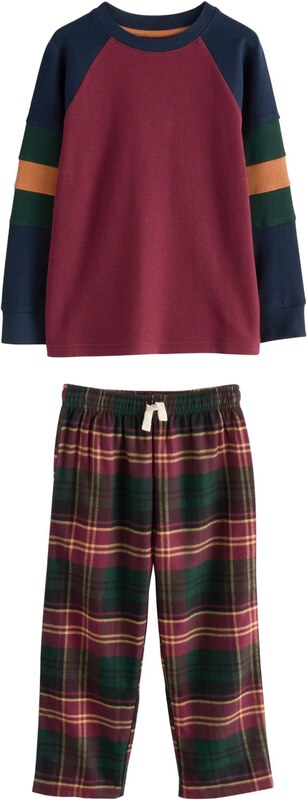 Next Pižama temno zelena / bordo