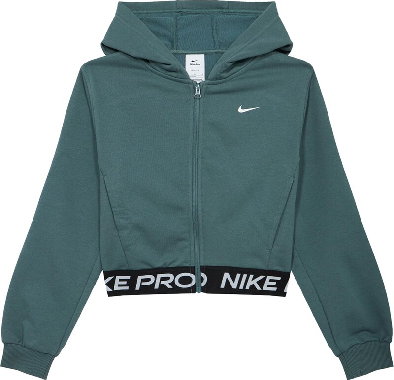 NIKE Športna jopa na zadrgo 'Pro' temno zelena / črna / bela