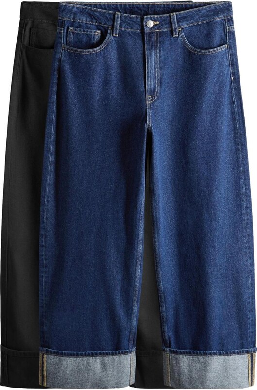 The Set Kavbojke moder denim / črna