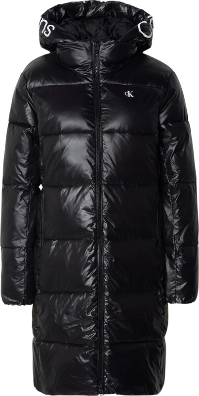 Calvin Klein Jeans Zimski plašč črna / bela