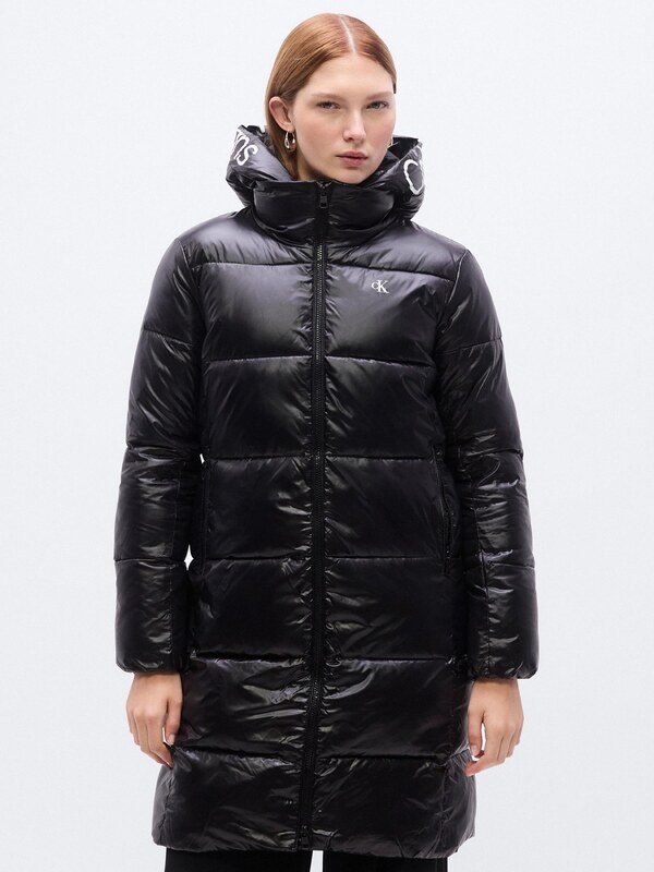Calvin Klein Jeans Zimski plašč črna / bela