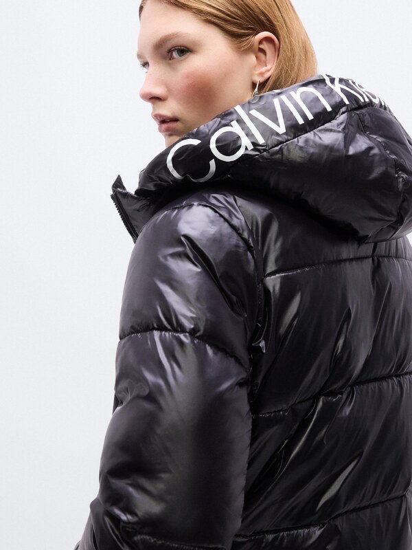 Calvin Klein Jeans Zimski plašč črna / bela