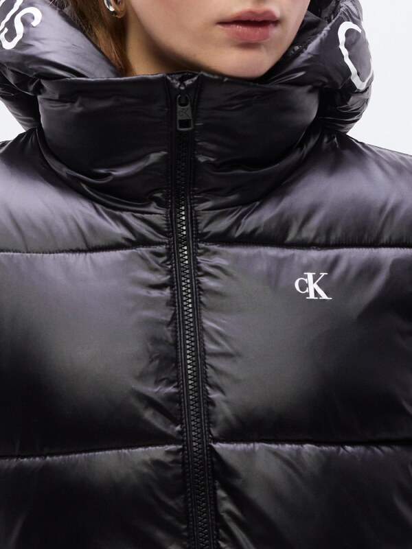 Calvin Klein Jeans Zimski plašč črna / bela