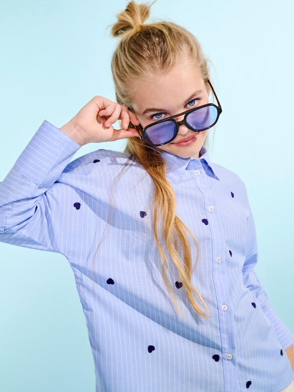 ONLY GIRLS Bluza 'KOGNEW' mornarska / svetlo modra / bela