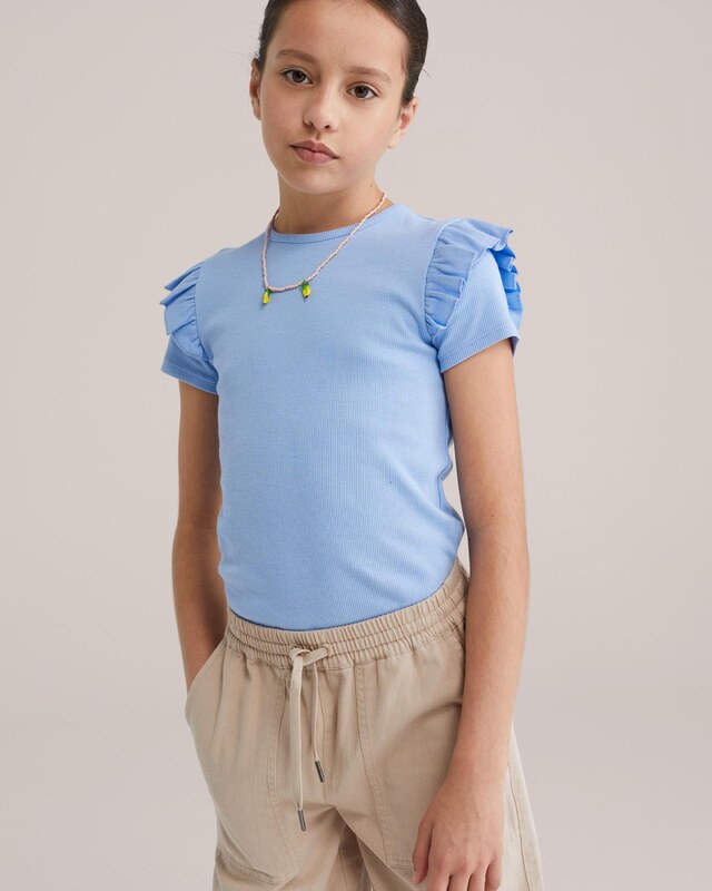 WE Fashion Majica 'Meisjes' pastelno modra