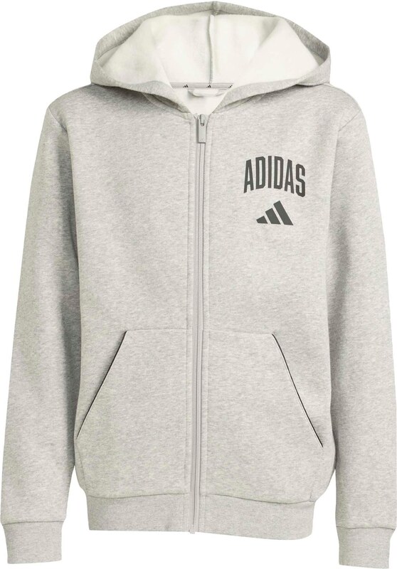 ADIDAS SPORTSWEAR Športna jopa na zadrgo 'CLGT' pegasto siva / črna
