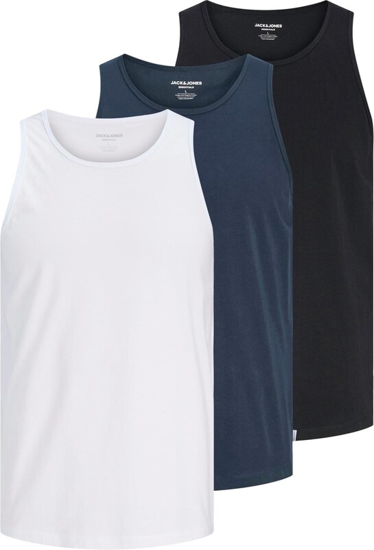 JACK & JONES Majica 'JJEORGANIC' mornarska / črna / bela