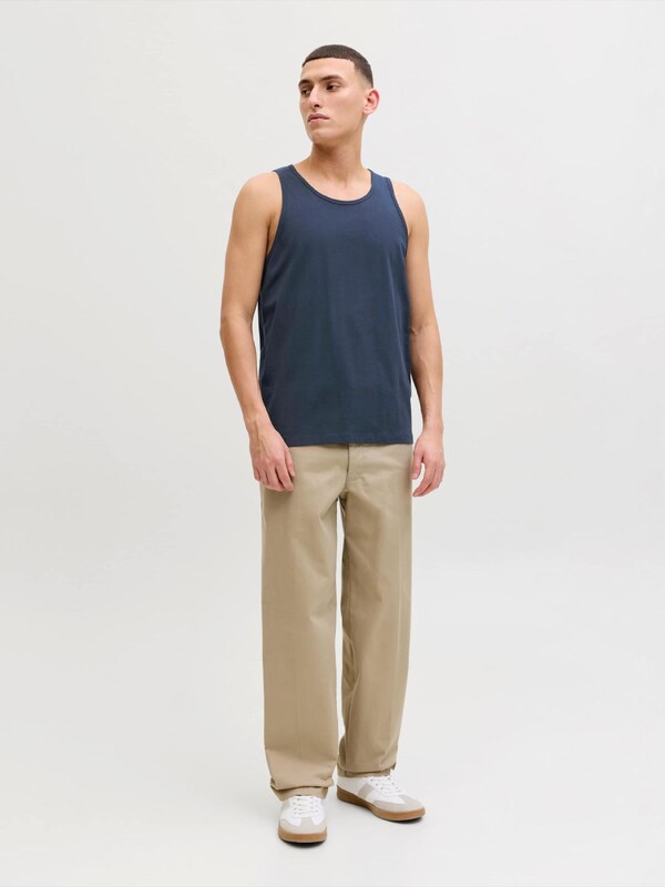 JACK & JONES Majica 'JJEORGANIC' mornarska / črna / bela