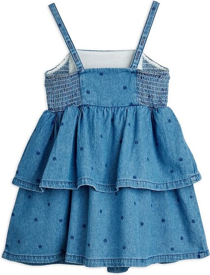 Otroška jeans obleka Mini Rodini denim dots