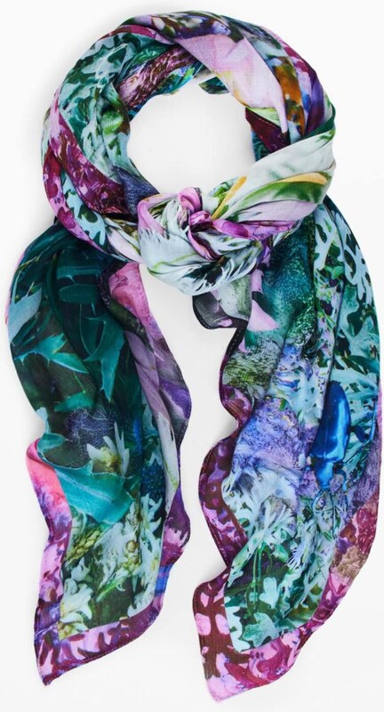 Desigual Šal modra / svetlo modra / zelena / majnica