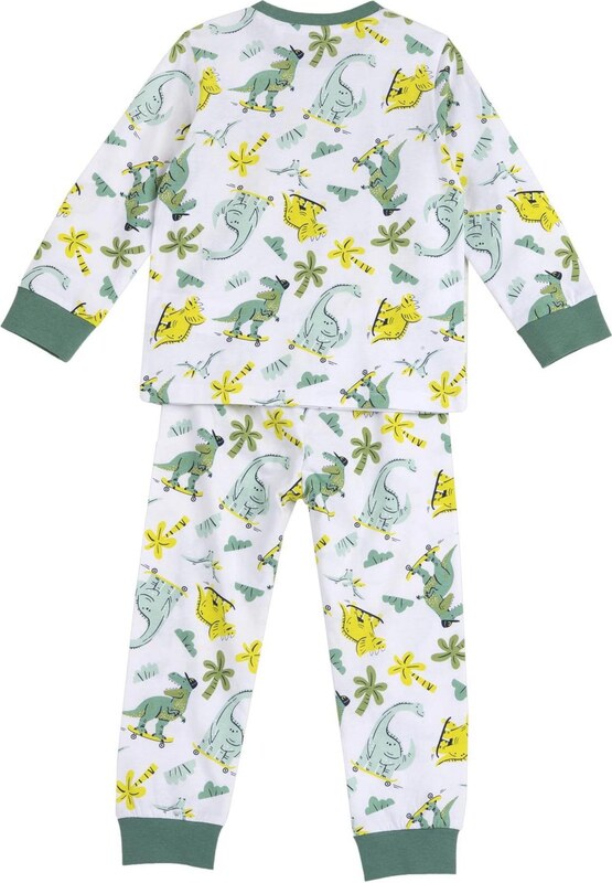 Chicco Pižama svetlo modra / svetlo rumena / travnato zelena / bela