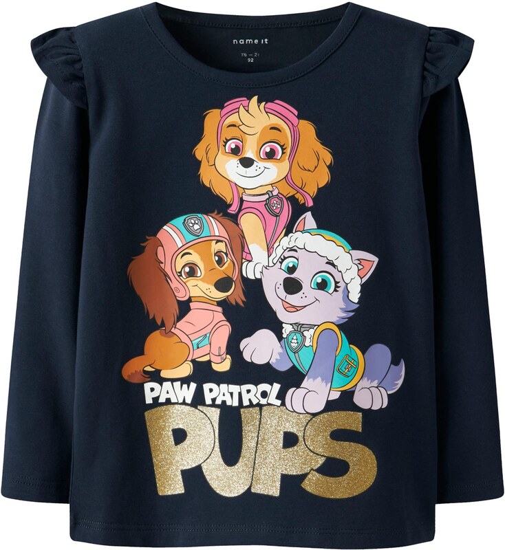 NAME IT Majica 'NMFJABA PAW' mornarska / azur / sepija / zlata