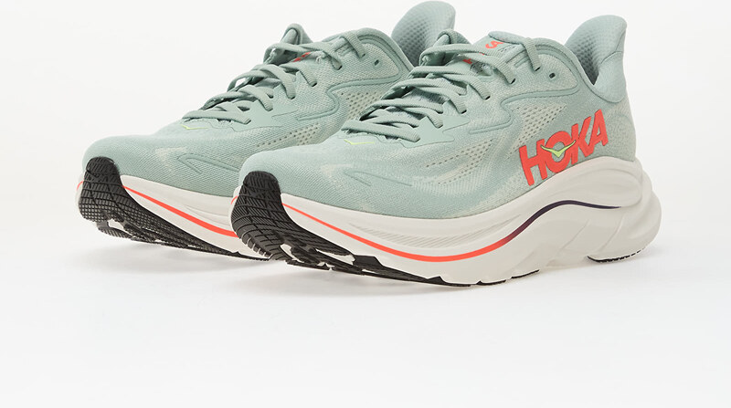 Hoka M Clifton 10 Sage/ Neon Flame