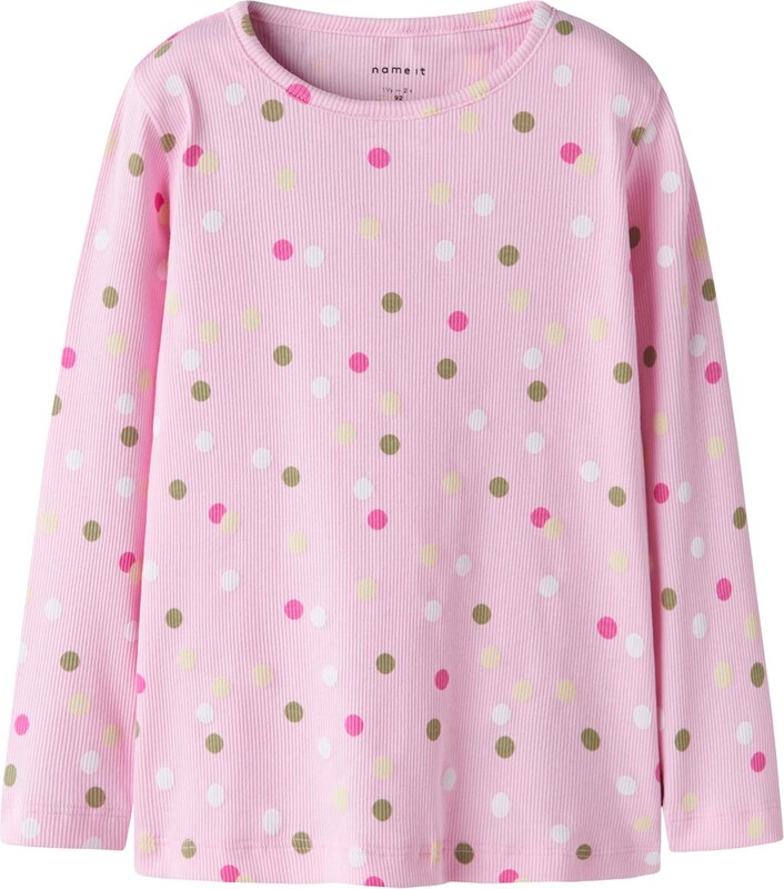 NAME IT Majica 'NMFDOTTIA' pastelno rumena / zelena / roza / roza / bela