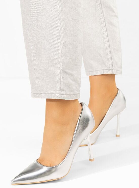 Zapatos Salonarji špičaki Isabele srebrne