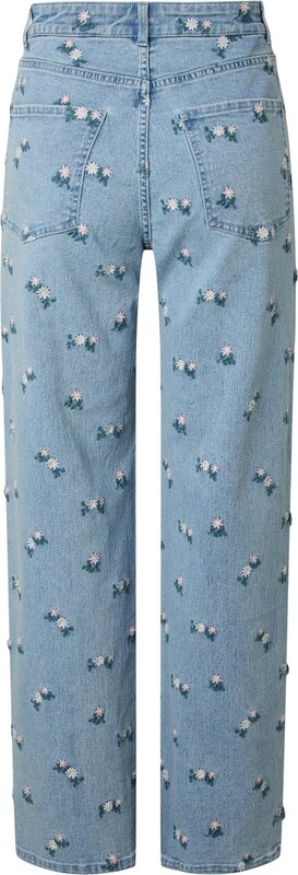 PIECES Kavbojke 'PCFlora' moder denim / smaragd / roza / bela