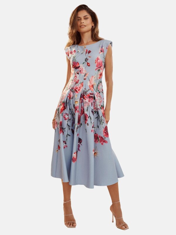 Lipsy Obleka svetlo modra / temno zelena / roza / magenta