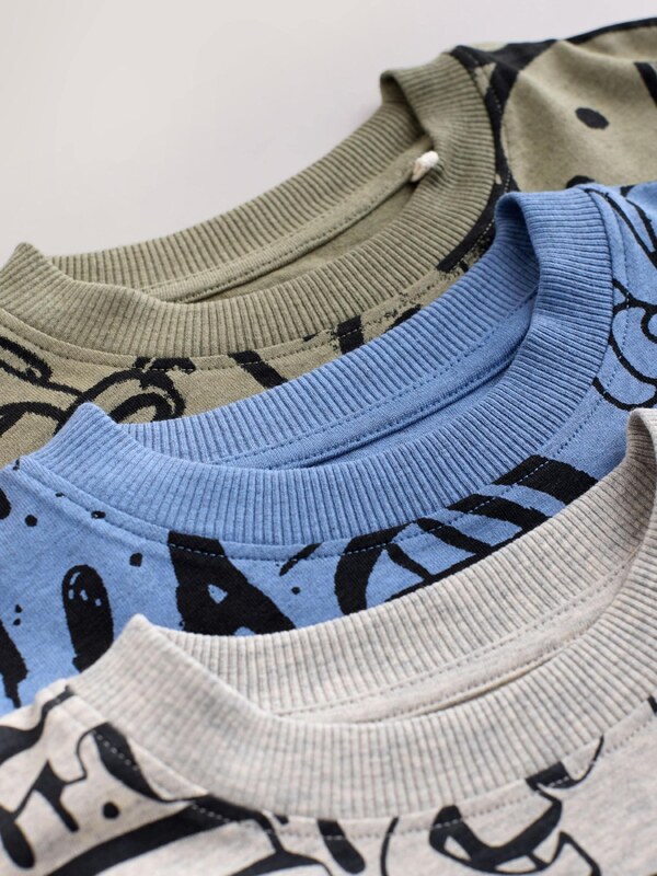 Next Pižama kobalt modra / temno siva / svetlo siva / črna