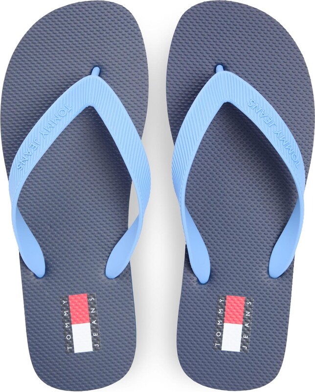 Tommy Jeans Japonke 'BEACH SANDAL' nebeško modra / temno modra / rdeča / črna / bela