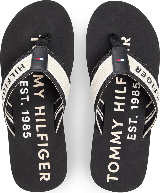 TOMMY HILFIGER Japonke črna / bela