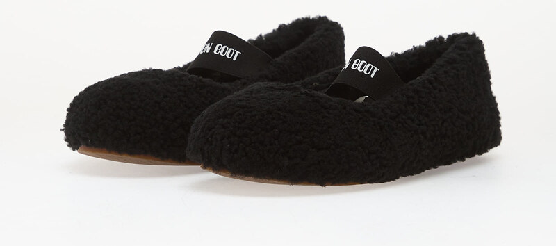Moon Boot Shearling Ballerina Black