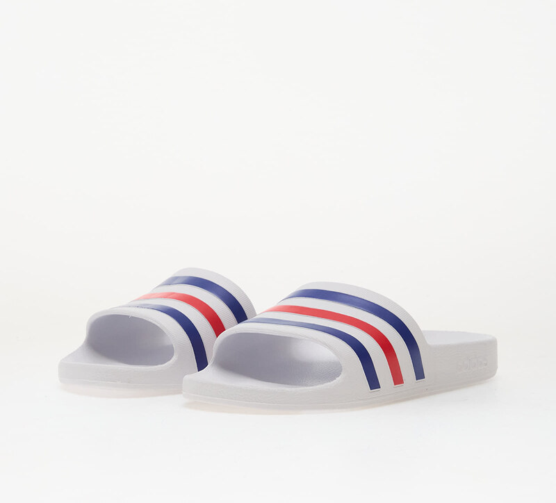 adidas Originals adidas Adilette Aqua Slides Ftwr White/ Pure Ruby/ Semi Lucid Blue