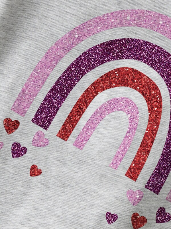 NAME IT Majica pegasto siva / lila / temno liila / karminsko rdeča