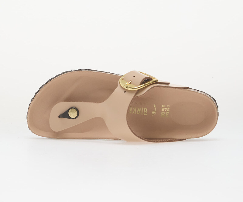 Birkenstock Gizeh Big Buckle Natural Leather Patent Women High-Shine New Beige